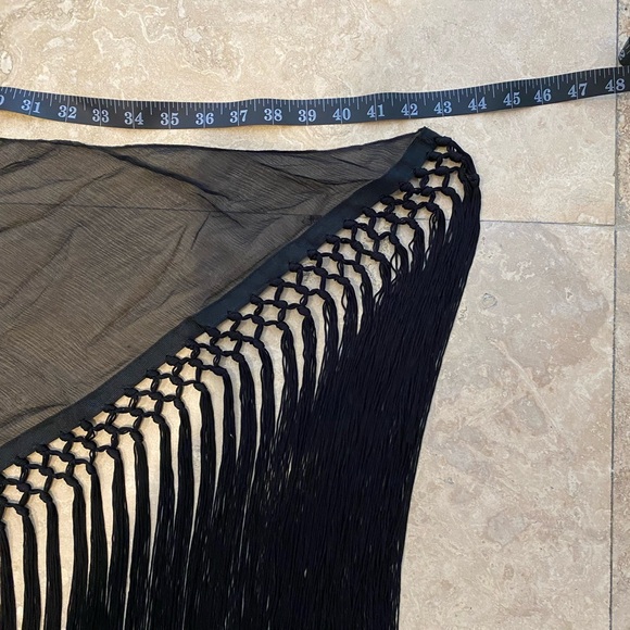 SILK fringe Scarf - Picture 5 of 6